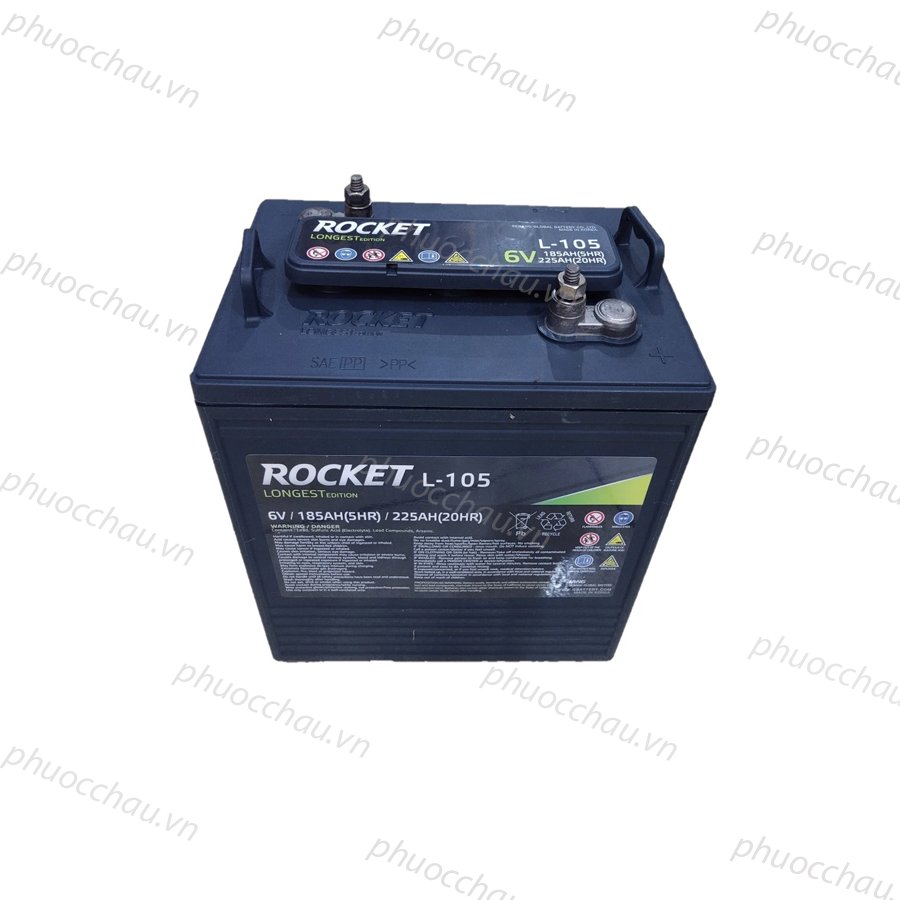 Ắc quy xe golf, ắc quy Rocket L-105 (6V-225Ah), ắc quy xe điện du lịch