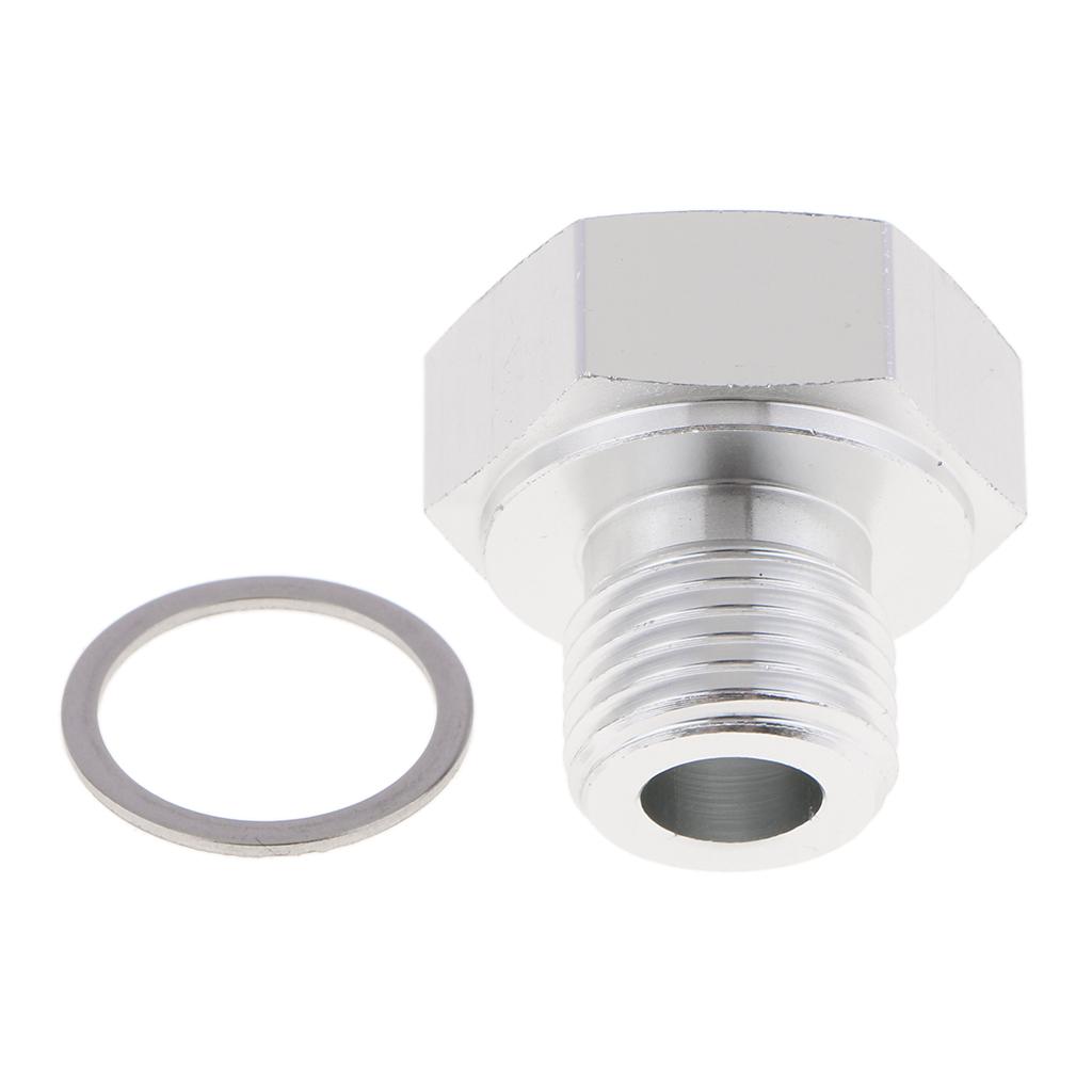 Oil Pressure Sensor Adapter M16X1.5 to 1/8 NPT Turbo Feed Port Gauge Adapter with Gasket,Sliver