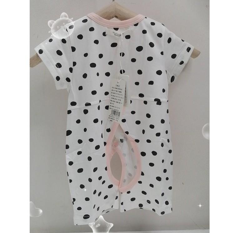 Áo liền quần bodysuit thương hiệu Aiueo Nhật Bản tay ngắn hỡ đáy 68276