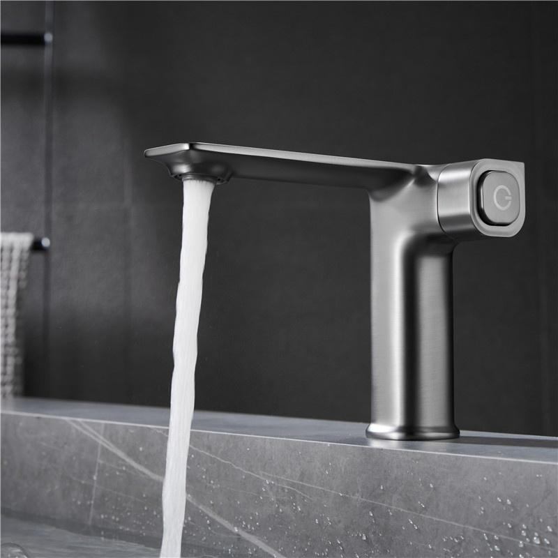 Vòi lavabo GRÜNDER ổn định nhiệt độ màu ghi xám trang nhã cao cấp