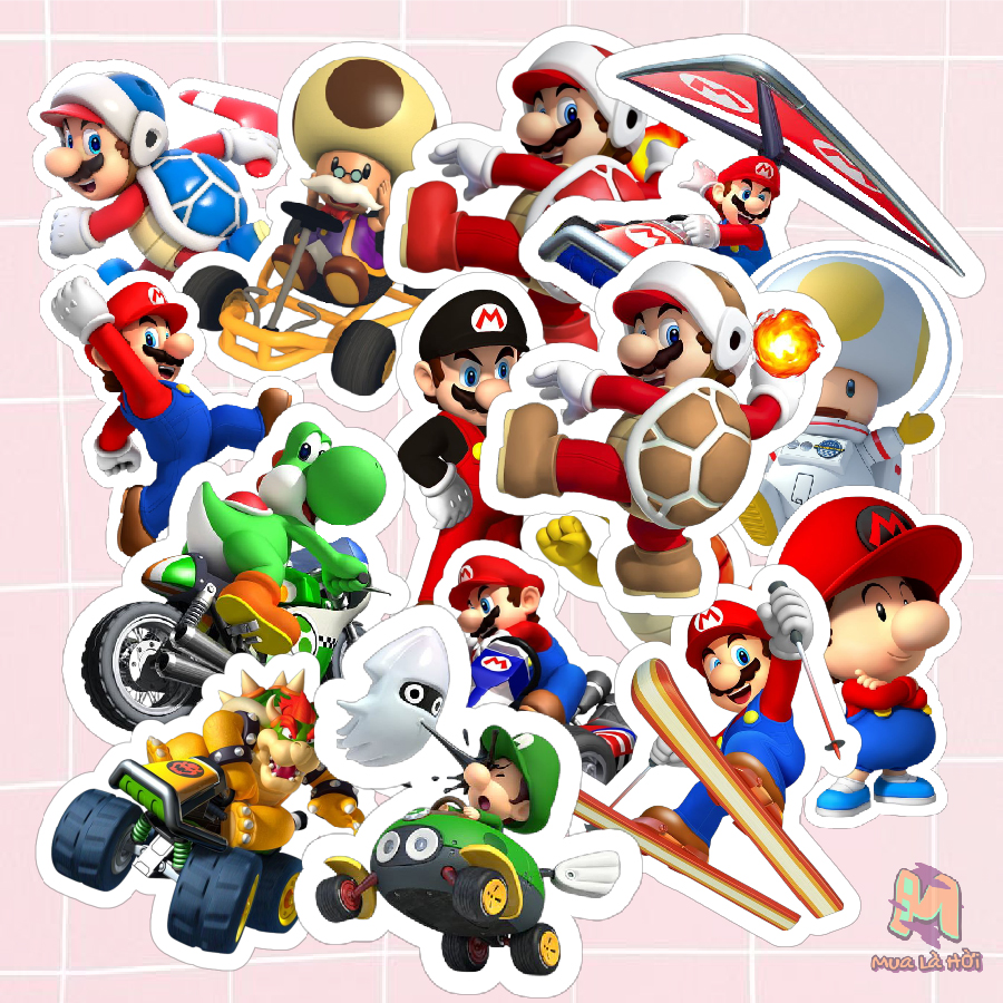 Miếng dán Stickers chủ đề Mario