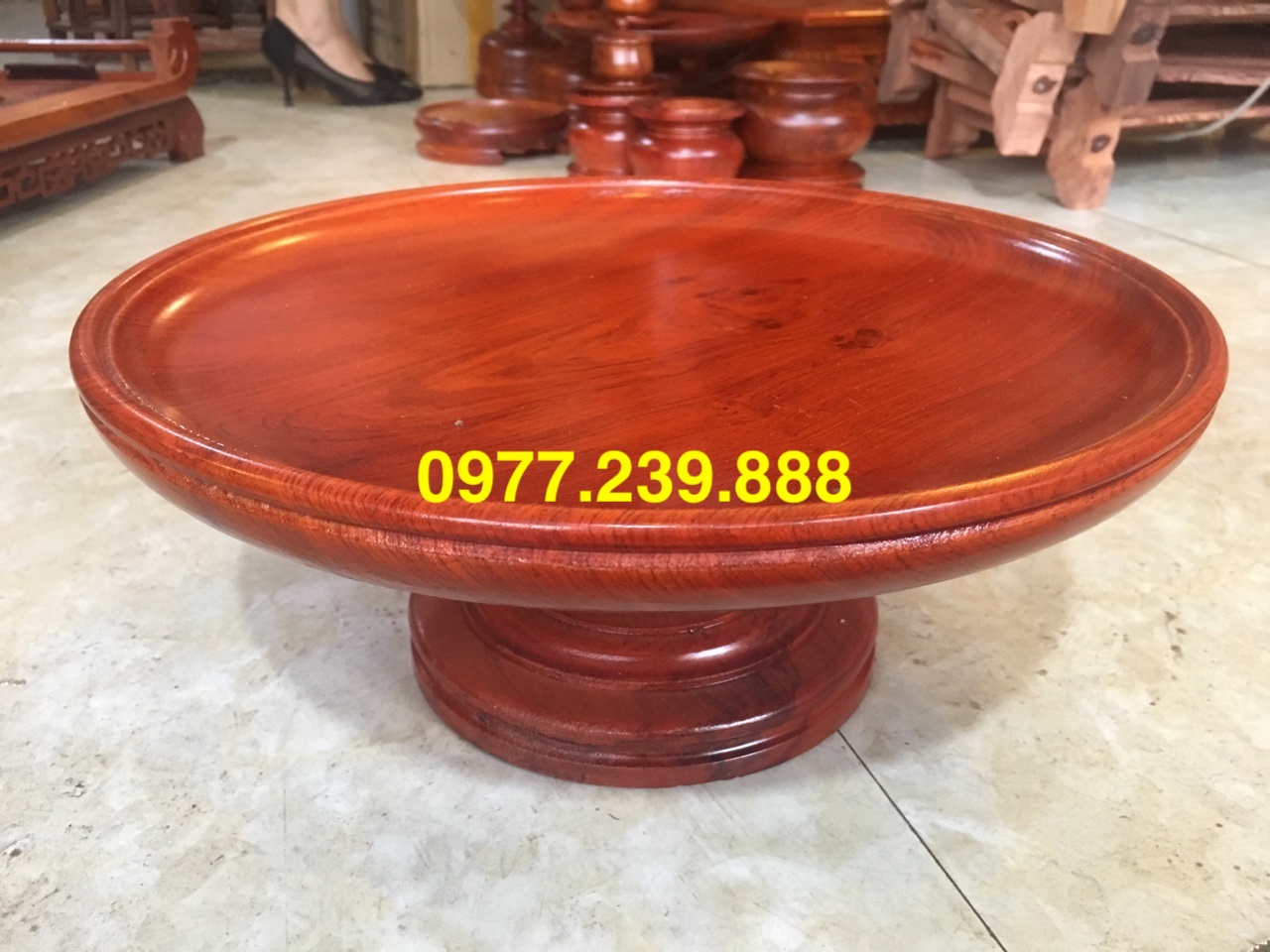 Mâm bồng gỗ hương 25cm