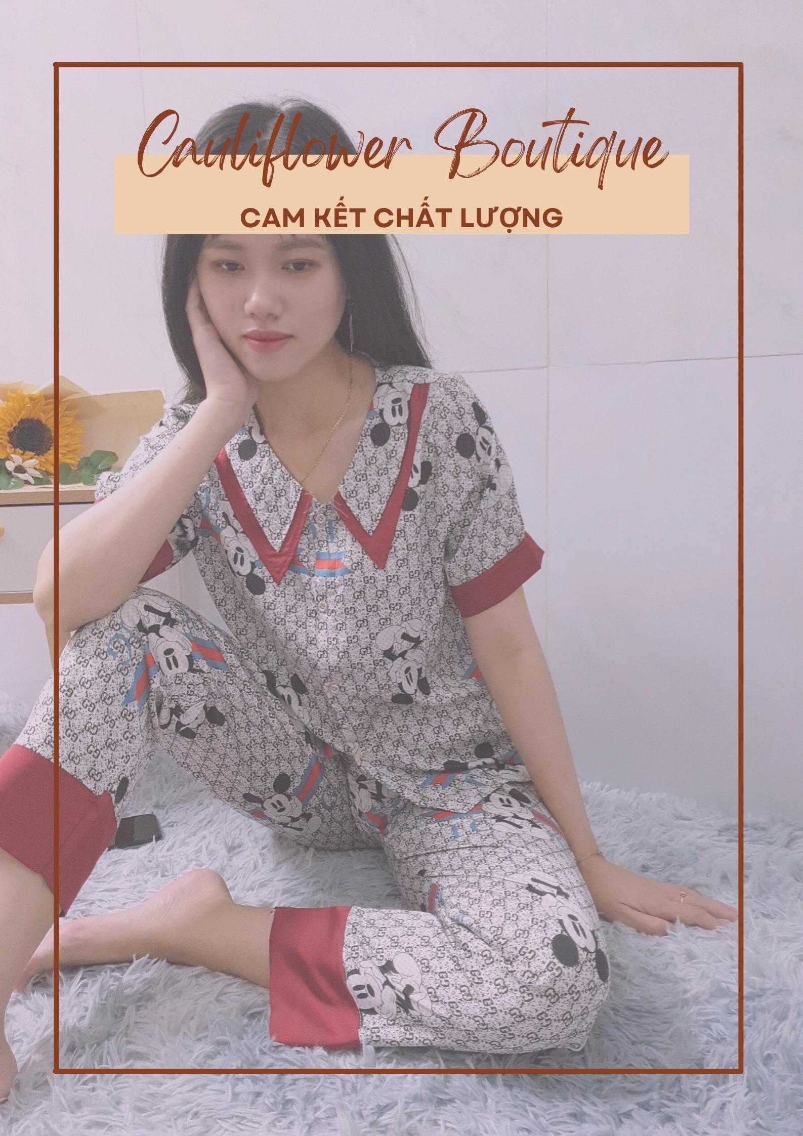 Đồ Bộ Pijama Mặc Nhà Nữ - Kiểu Dáng Dễ Thương, Sang Trọng - Vải Lụa Cao Cấp, Thoáng Mát, Mềm Mịn