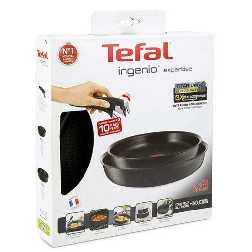 Chảo Chống Dính Cao Cấp TEFAL L65092 Ingenio Expertise 22&amp; 26 cm, Phủ Chống Dính Tetanium, Tay Cầm Tháo Rời, Nhập Pháp