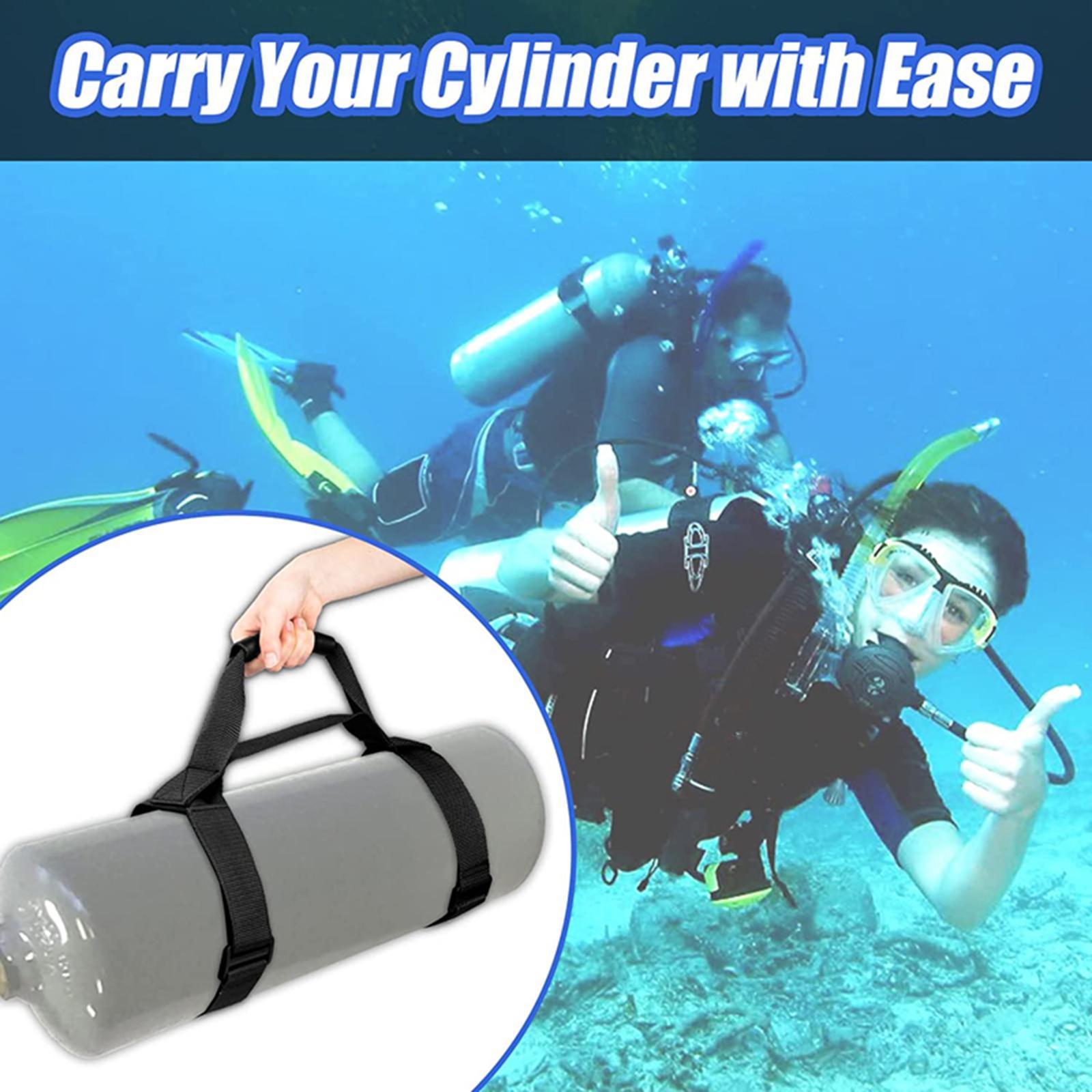Scuba Tank Carrier, Scuba Air Tank Band, Non Slip Holding Carrier Adjustable, Scuba Diving Cylinder Carry Strap for boat