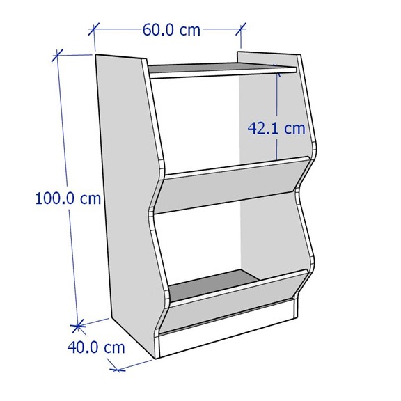 MELIA, Kệ lưu trữ đồ dùng 2 tầng cho trẻ SHE_086, 60x40x100cm