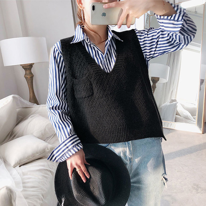 Áo ghile len dáng lửng phong cách trẻ, thời trang thu đông 2021