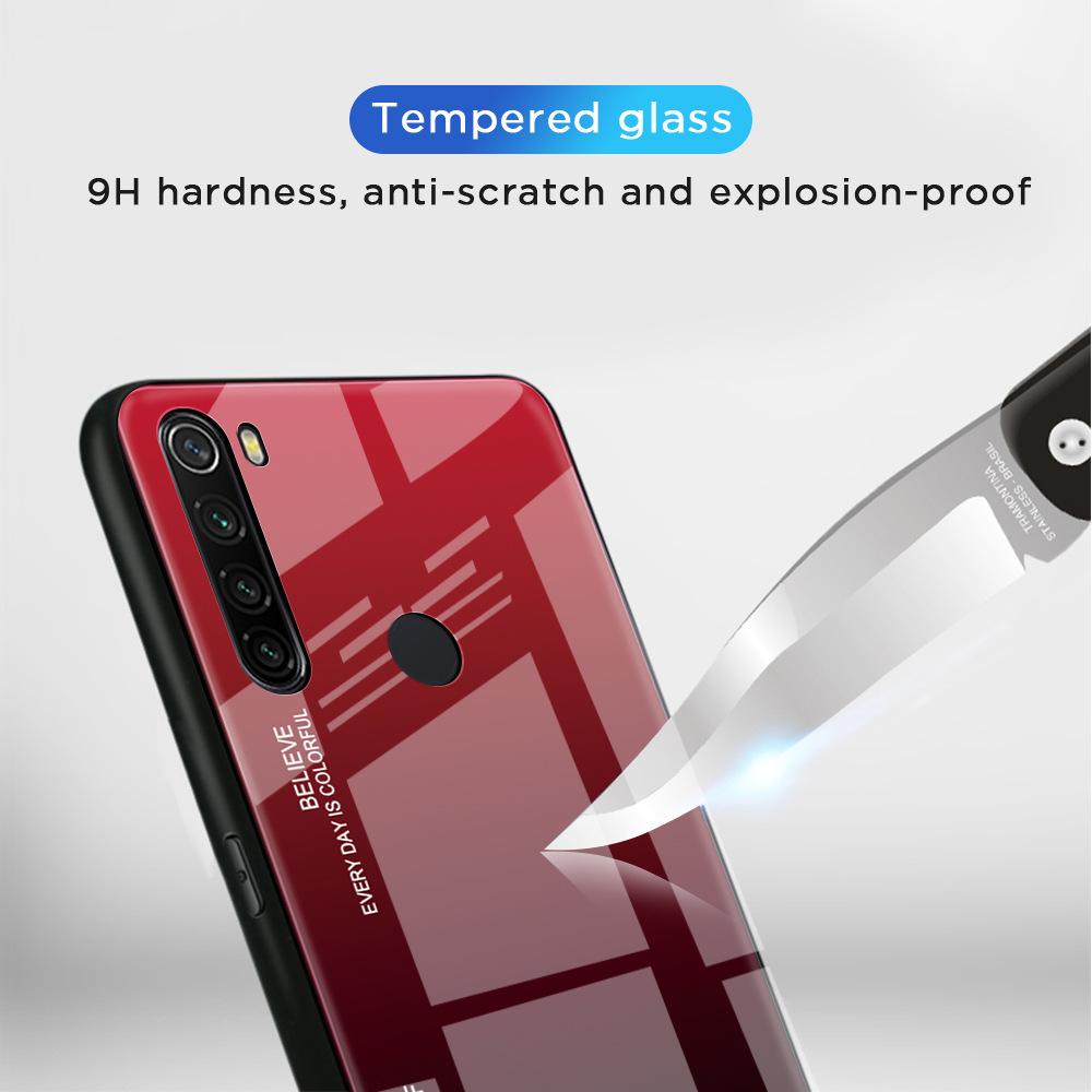 Ốp lưng dùng cho Xiaomi Redmi Note 8 gương cứng 2 màu Gradient Ver 2 , viền TPU dẻo đen