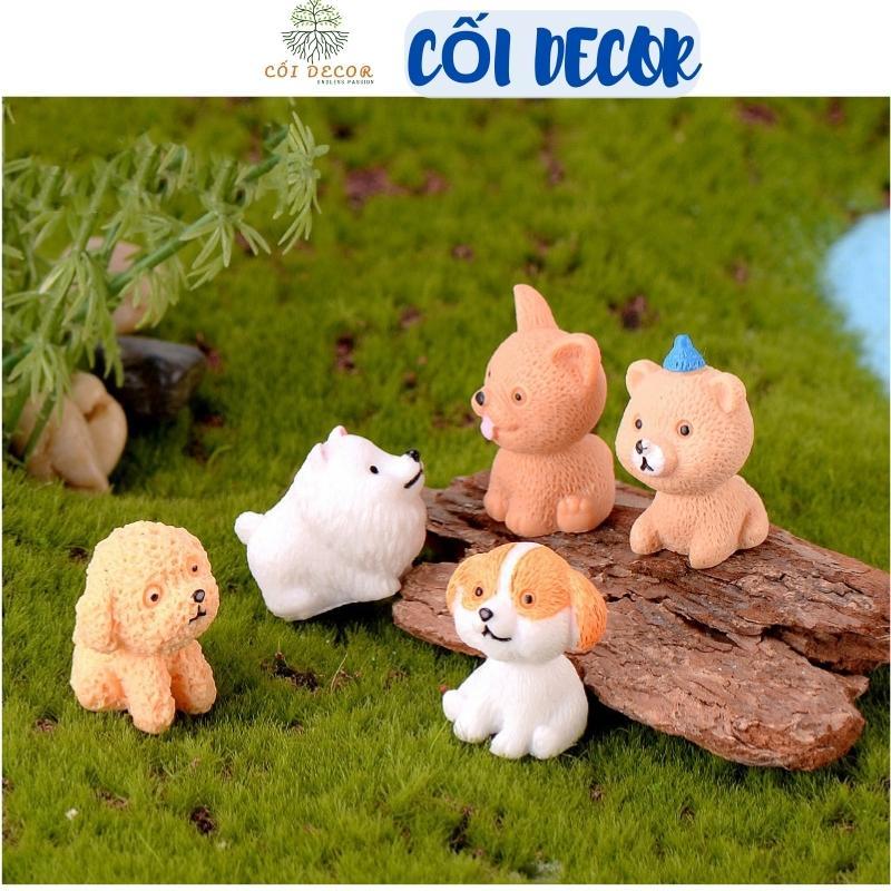 Tiểu cảnh mini ️ Mô hình chó đáng yêu nhiều loại trang trí tiểu cảnh, sen đá, sân vườn, terrarium