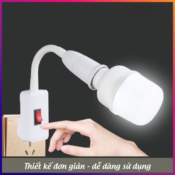 Đui Đèn E27 Uốn Dẻo Xoay 360 Độ FN8816 Có Công Tắc Tiện Lợi