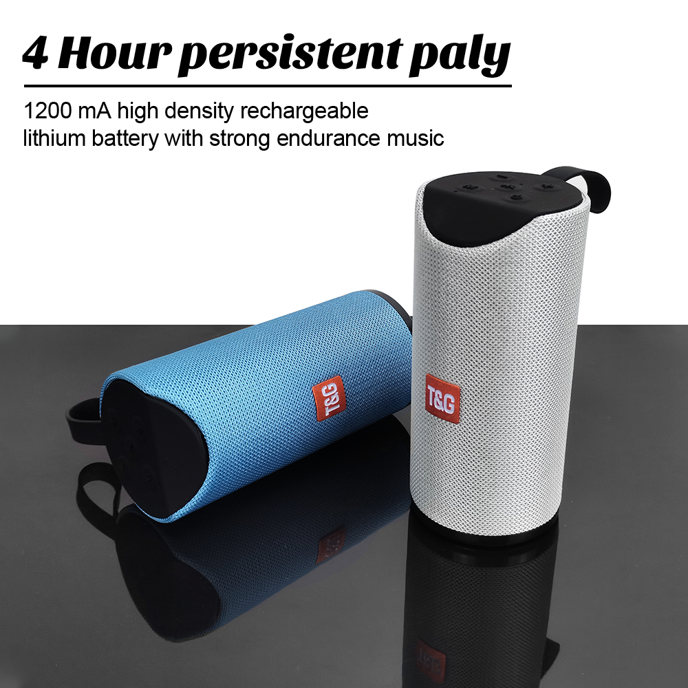 Bán chạy nhất TG113 10W Cột di động ngoài trời Loa không dây tương thích Bluetooth USB TF FM Radio Âm nhạc Loa siêu trầm âm thanh nổi cho PC Màu sắc: bạc