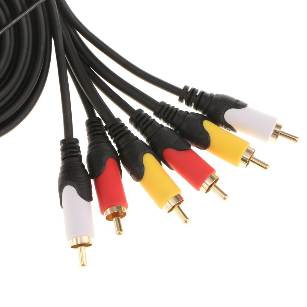 RCA Audio Video AV Cable Cord Line 3 Male to 3 Male Gold Plated
