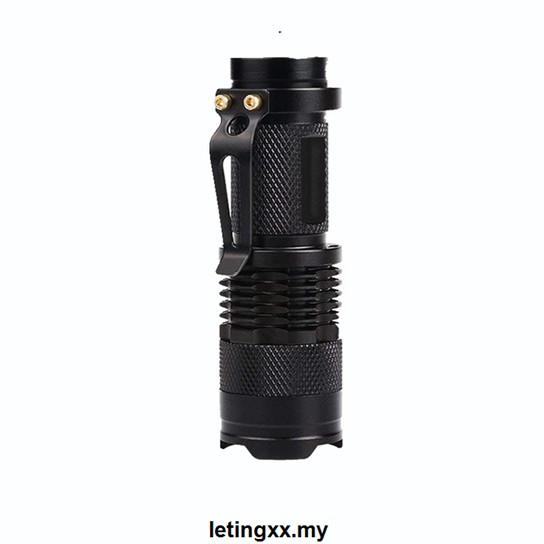Đèn Pin Led Tia Cực Tím Mini Có Chức Năng Zoom Được Tiện Dụng