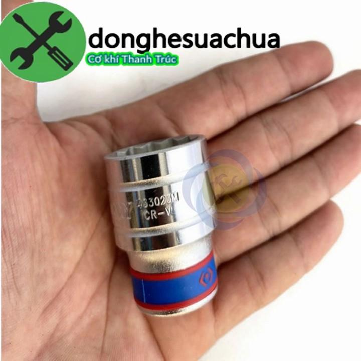 Tuýp 23mm 1/2 Kingtony 433023M 12 cạnh màu trắng dài 40mm