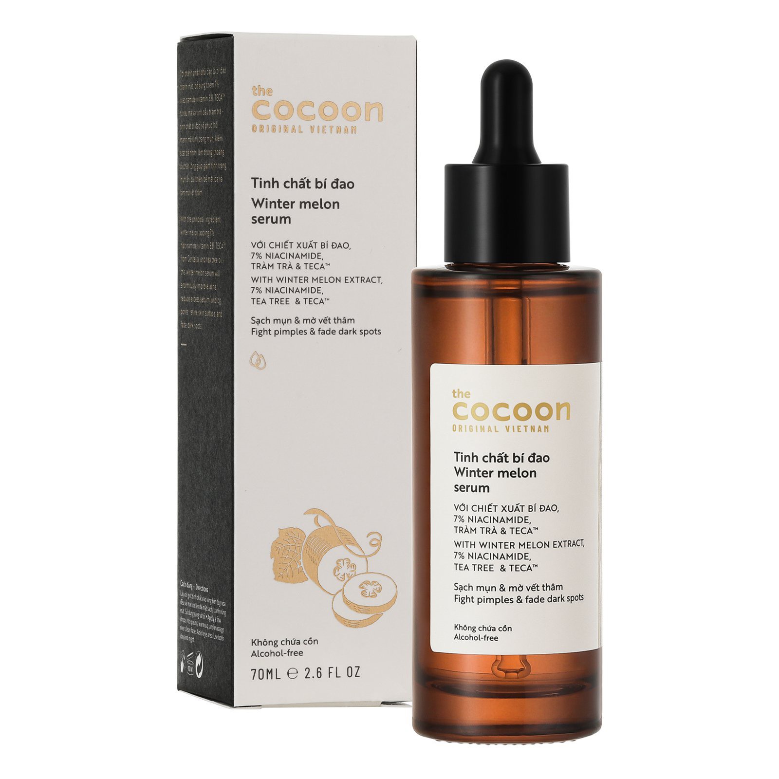 Tinh Chất Bí Đao Mờ Thâm 70mL Cocoon