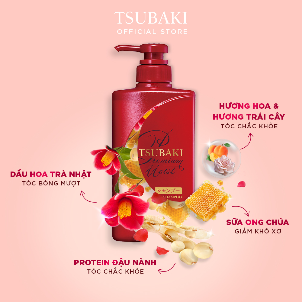 [Mua 1 tặng 1] Dầu Gội TSUBAKI Dưỡng Tóc Bóng Mượt 490ml tặng Kem Xả TSUBAKI Dưỡng Tóc Bóng Mượt 180g