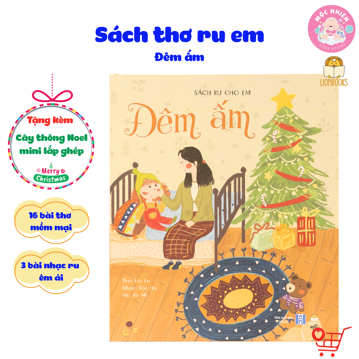 Sách Thơ Ru Cho Em - Đêm Ấm (kèm nhạc) - Bìa cứng - Cho bé trước giờ đi ngủ - Lionbooks