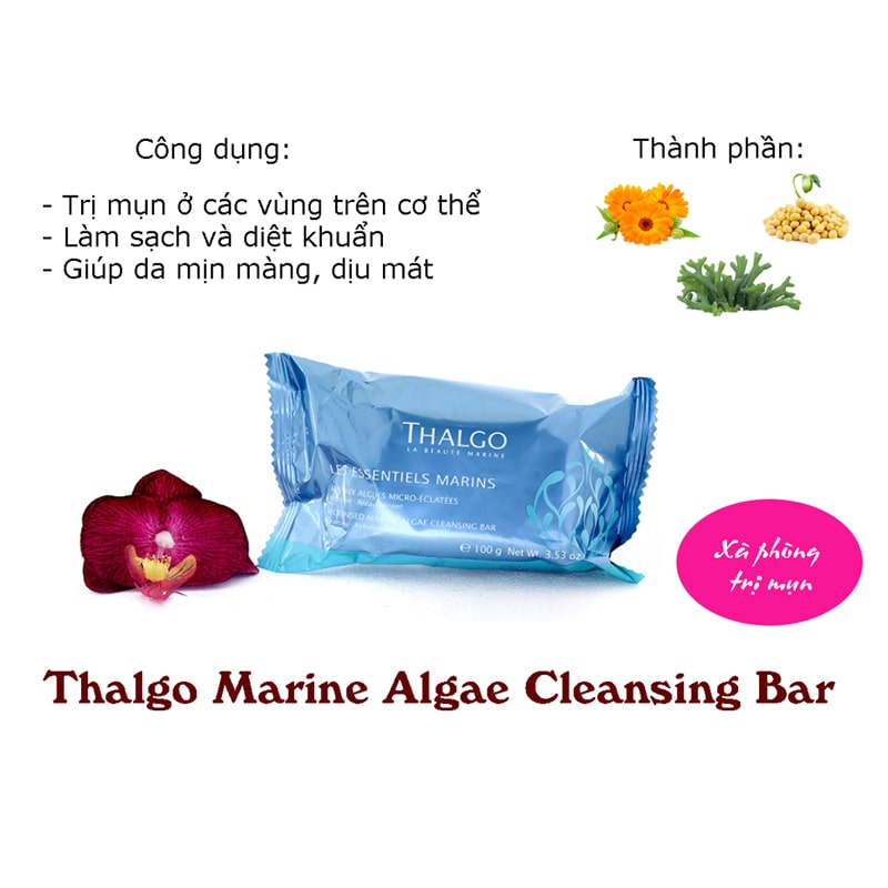 Xà phòng hỗ trợ trị mụn lưng Thalgo Marine Algae Cleansing Bar