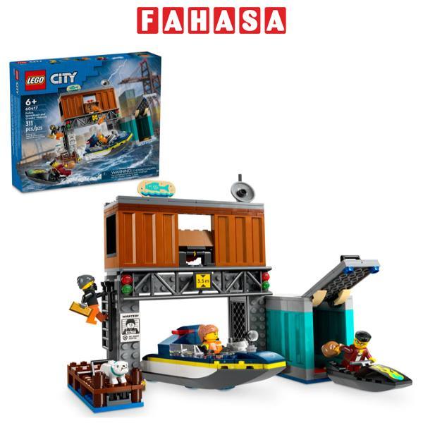 Đồ Chơi Lắp Ráp Tàu Cảnh Sát Và Hang Ổ Tội Phạm - Police Speedboat And Crooks' Hideout - Lego City 60417 (311 Mảnh Ghép)