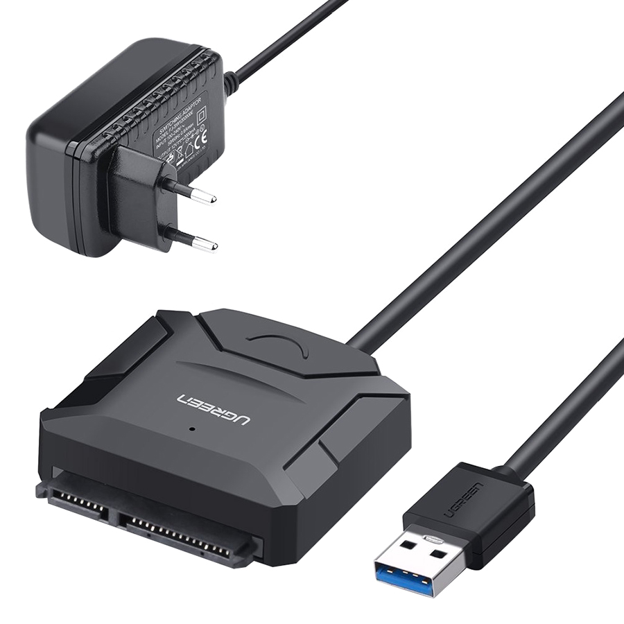 Cáp USB 3.0 To Sata Cho HDD/SSD Nguồn Phụ Ugreen - Hàng chính hãng