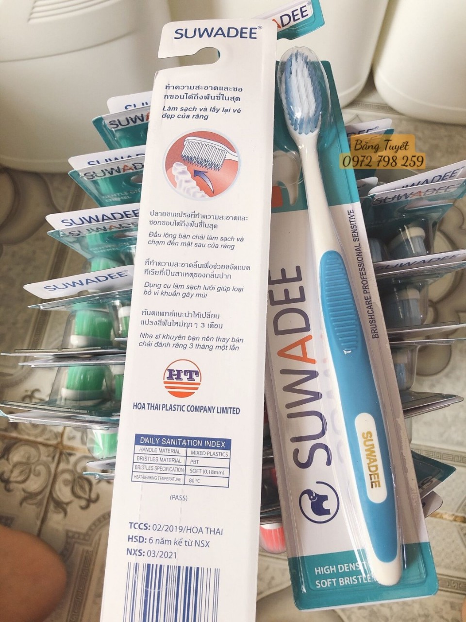 Hộp 100 Cây Bàn chải đánh răng cao cấp SUWADEE Giá Sỉ - Giá Bán Buôn