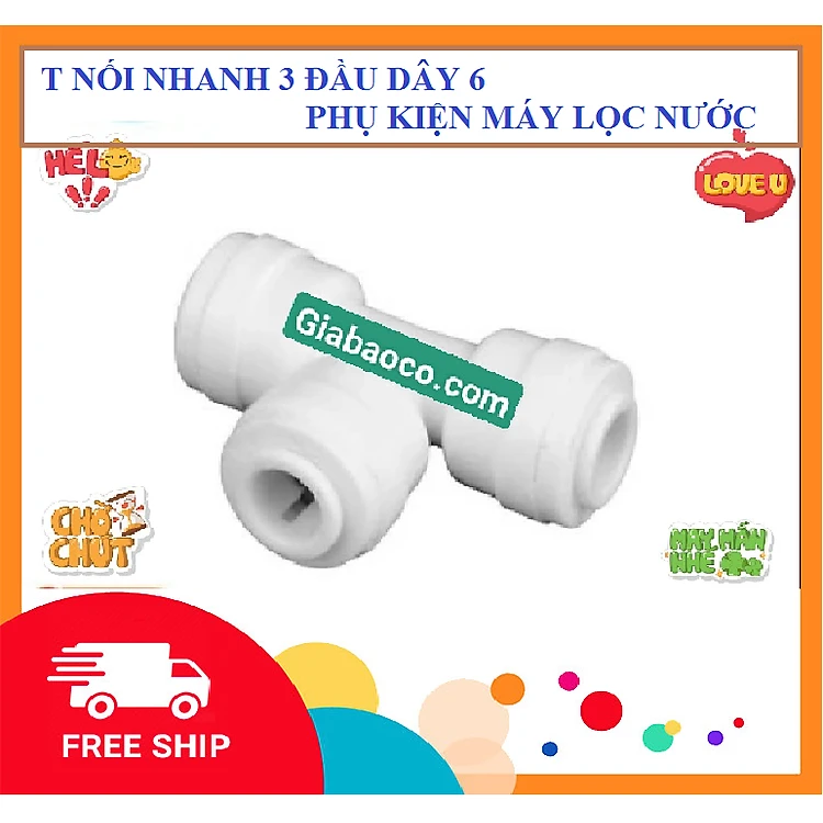 T Nối Nhanh 3 Đầu Ra Dây 6mm Hoặc Dây 10mm - Phụ Kiện Máy Lọc Nước