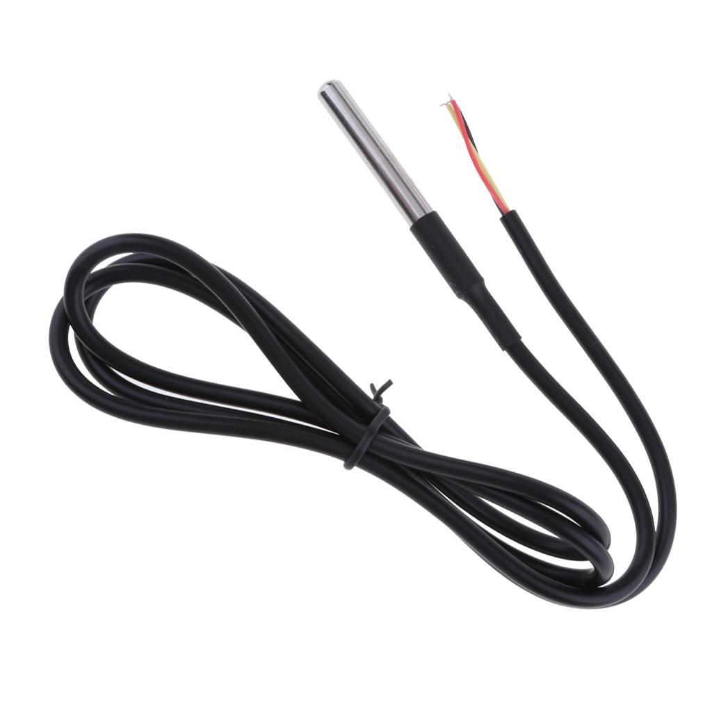 Waterproof Temperature Sensor Digital Thermal Thermometer Stainless Steel Tube Probe 1 Meter