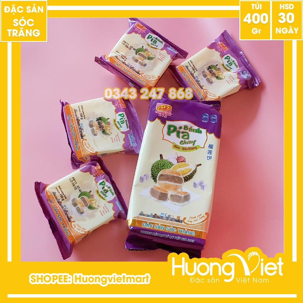 Bánh pía CHAY MÔN sầu riêng Tân Huê Viên 400g, bánh pía không trứng Tân Huê Viên Sóc Trăng