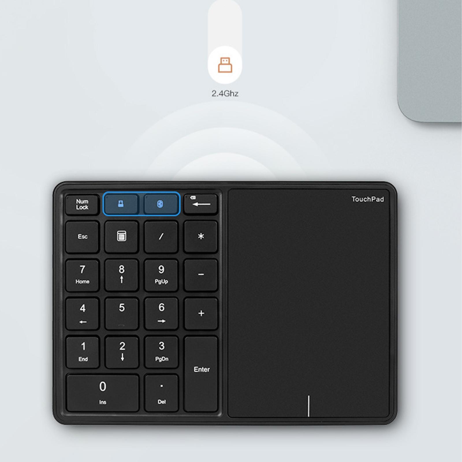 Wireless Numeric Keypad with Touchpad Bluetooth Mini for Desktop PC