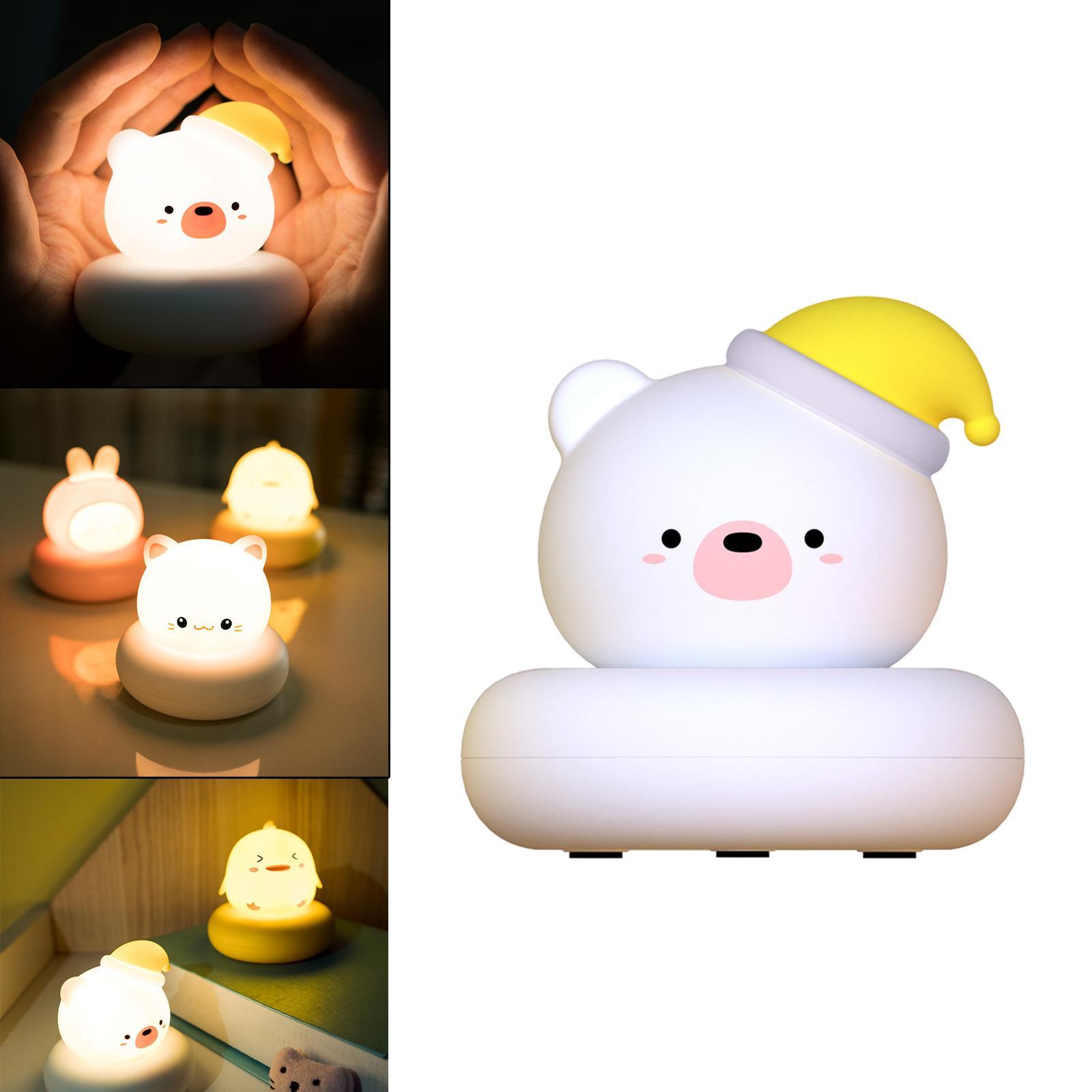 LED Night Lights Rechargeable Cartoon Portable for Bedside Bedrooms Rabbit