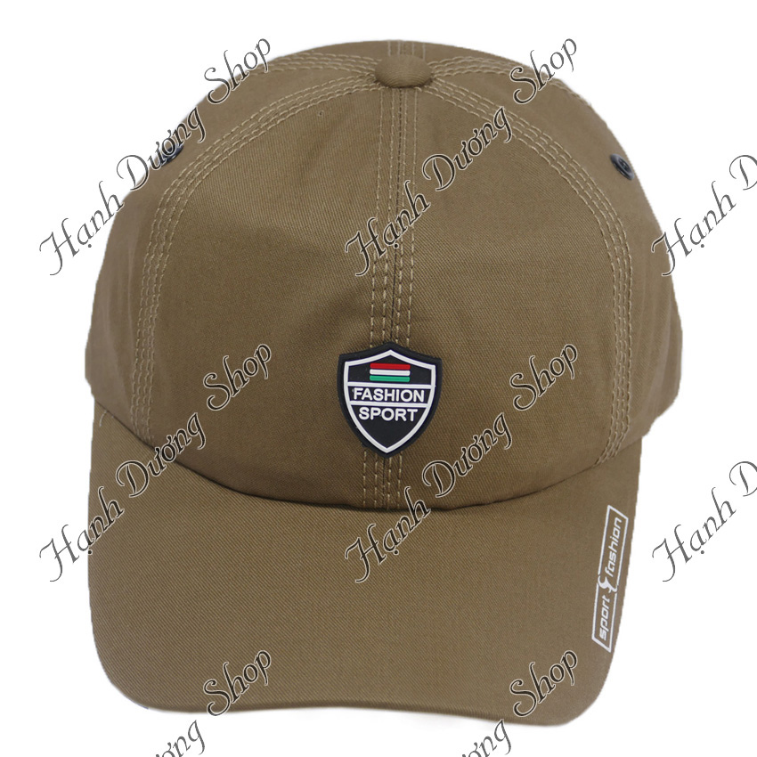 Mũ lưỡi trai nam nữ Fashion Sport, logo cao su mềm đẹp mắt, chất liệu vải kaki 2 lớp - Hạnh Dương
