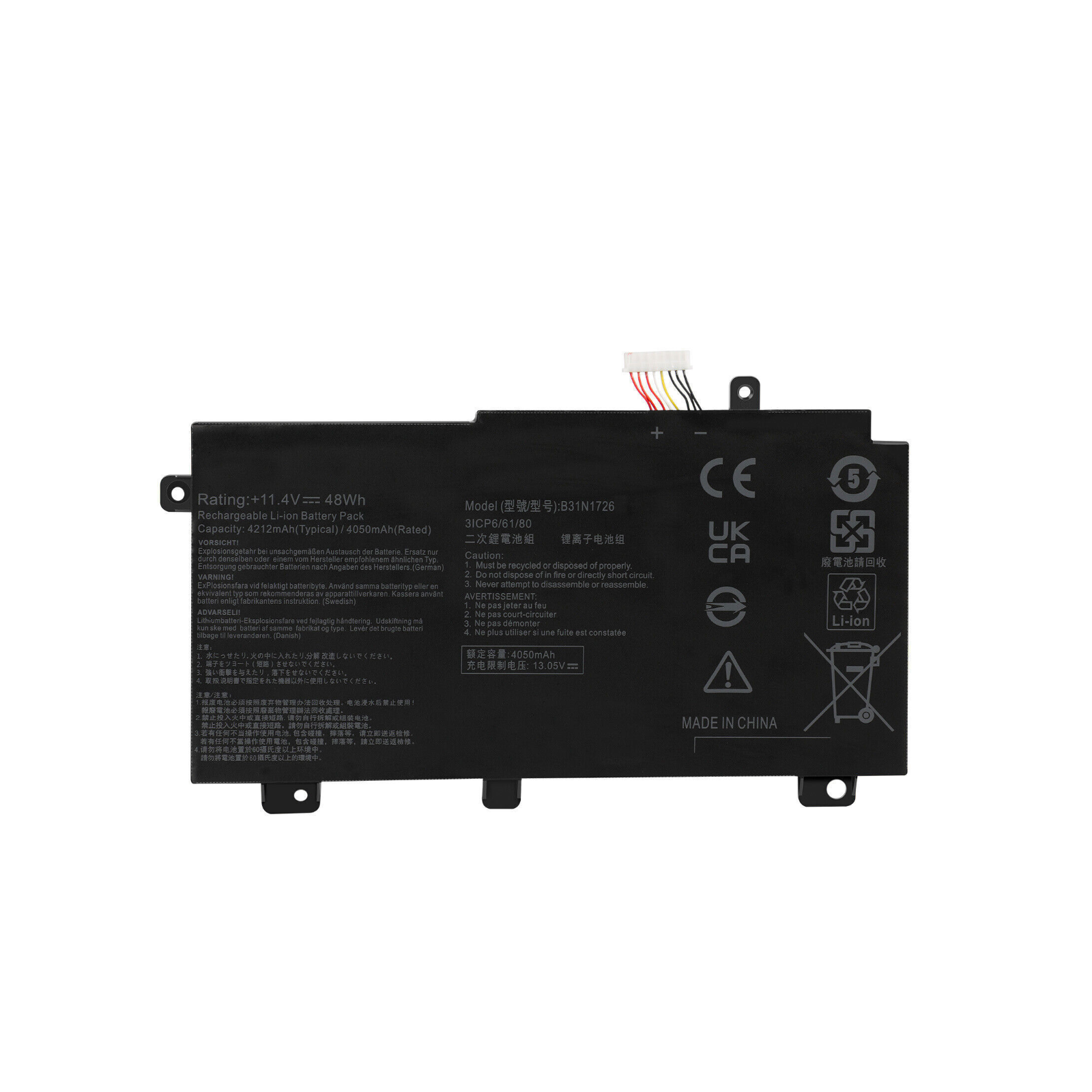 Pin Dùng Cho Laptop Asus FX504 FX504GD FX505 FX505GE FX80 FX80GE B31N1726 Battery 48Wh