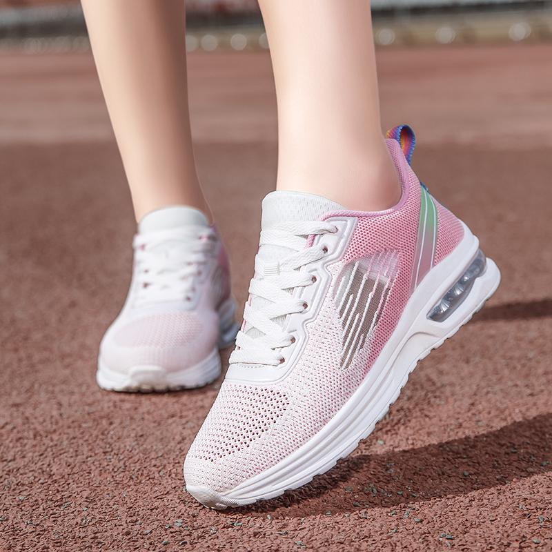 Giày chạy nhẹ nữ phụ nữ giày thể thao ngoài trời Color: White Pink Shoe Size: 41