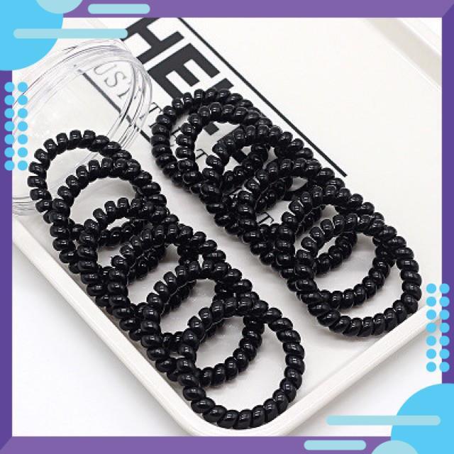 Chun buộc tóc dạng lò xo màu đen