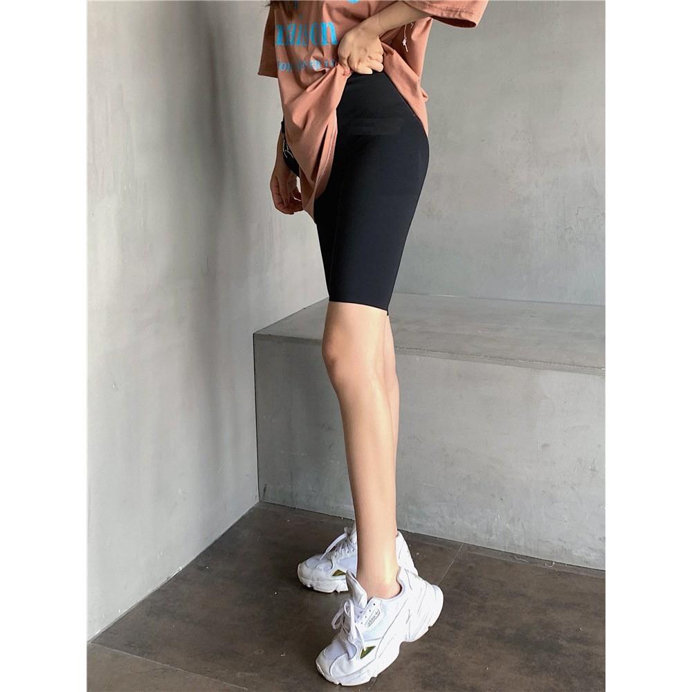 Quần Legging Lửng Thailand Nana's House Short đùi dáng ôm body màu đen trơn basic nữ