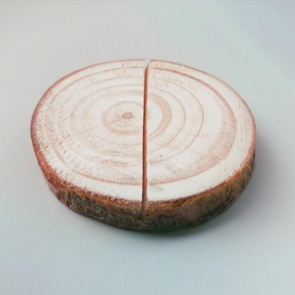 Chic Shabby Style Wood Log Card Holder with Card Wedding Place Card Table Decor
