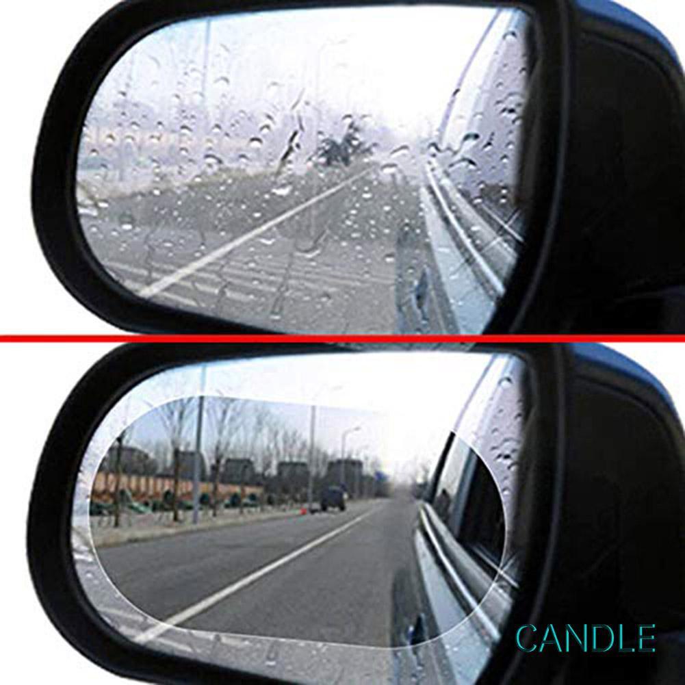 Set 2 Miếng Dán Kính Chiếu Hậu Hình Oval Chống Thấm Nước Cho Xe Hơi