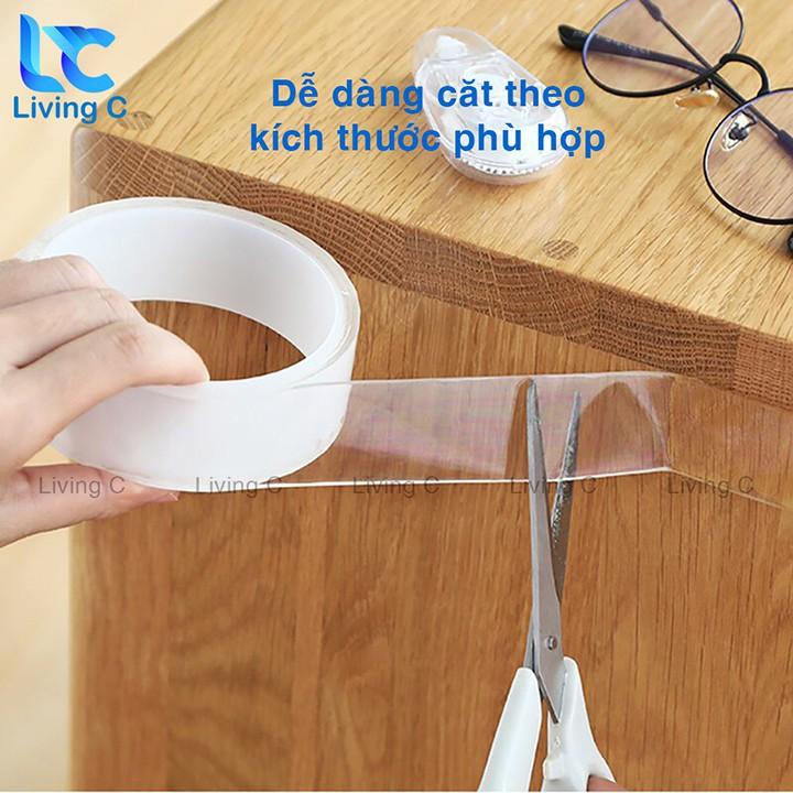 Cuộn băng keo siêu dính 2 mặt acrylic Living C CBK, keo dán tường trong suốt siêu dính chịu lưc chống thấm SGT1139