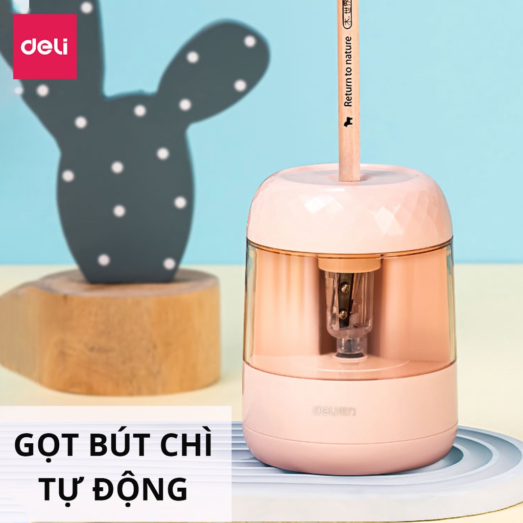 Gọt Bút Chì Điện Tự Động Deli - Tiện Lợi, An Toàn Và Bảo Vệ Người Dùng, Màu Sắc Hiện Đại Sang Trọng Học Sinh Văn Phòng - VA100