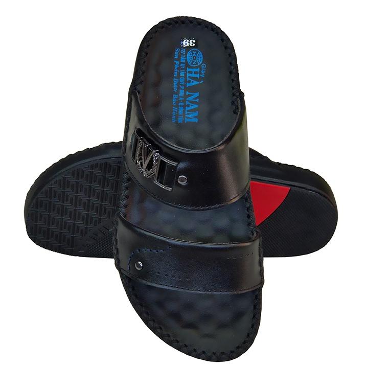 Dép Nam Quai Ngang HÀ NAM Da Bò Thật Cao Cấp DNA2082C