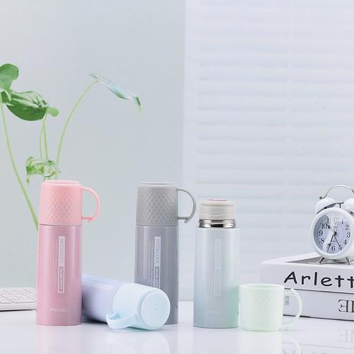 BÌNH GIỮ NHIỆT INOX CAO CẤP 500ML - NẮP LÀM LY UỐNG NƯỚC CÓ QUAI 2IN1