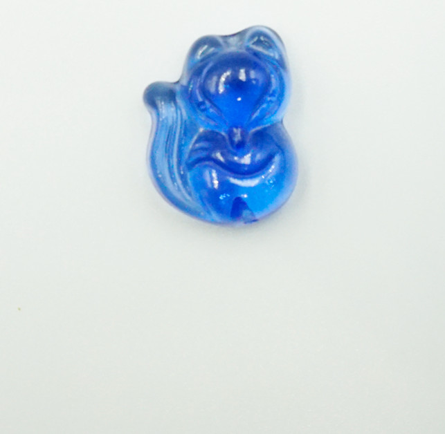 Mặt dây Hồ Ly thân thiện đá Topaz xanh dương Tình Duyên - mạng Thủy