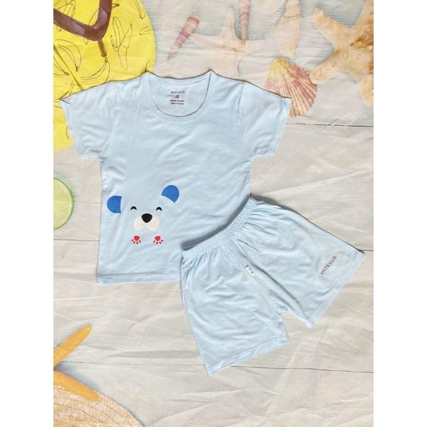 Bộ quần áo Cộc Tay Thun Lạnh Hình Thú cho Cho Bé Trai, Bé Gái