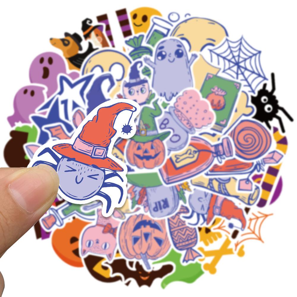 Sticker halloween hoạt hình cute trang trí mũ bảo hiểm, guitar, ukulele, điện thoại, sổ tay, laptop-mẫu S85