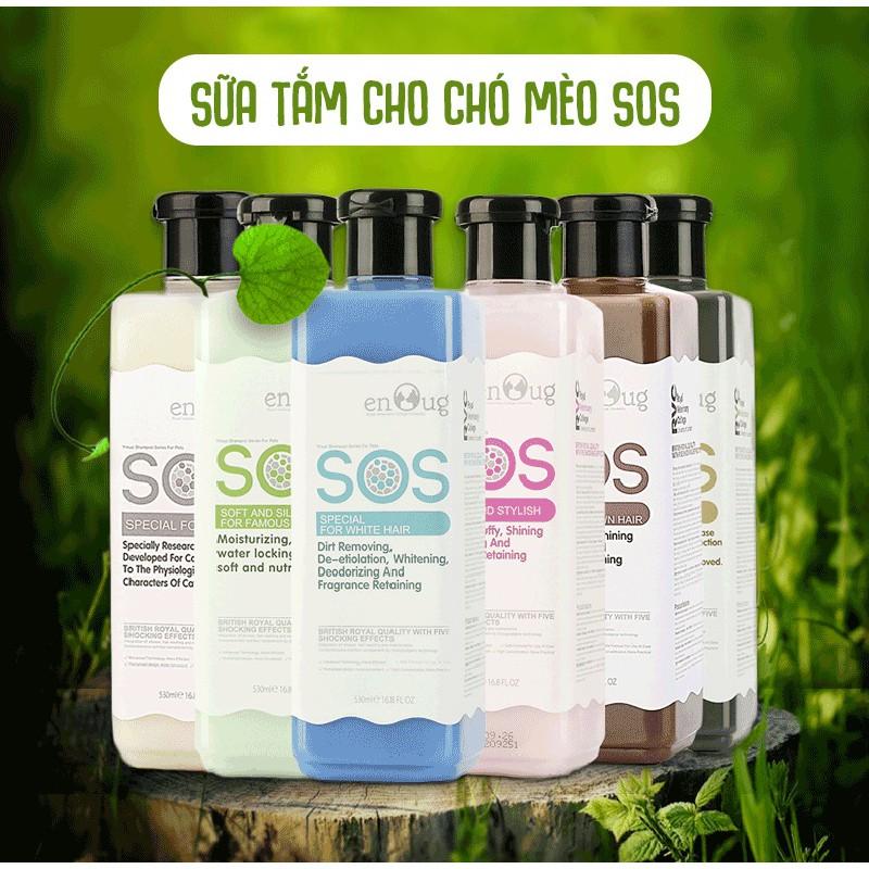 Sữa tắm SOS chó mèo - dầu tắm sos khử mùi hôi dưỡng lông mượt tránh rụng lông trị viêm da