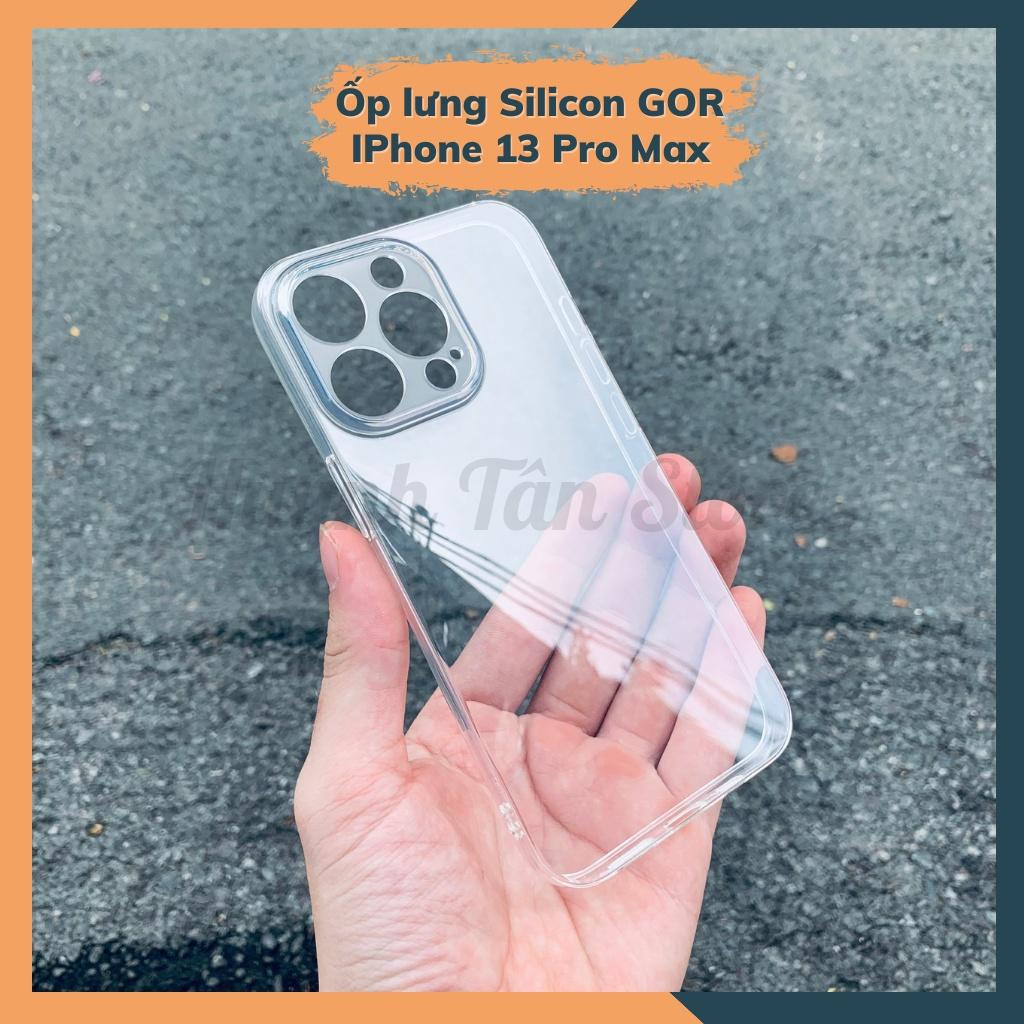 Ốp lưng ip 13 pro max ip 13 pro 13 silicon trong suốt chính hãng GOR bảo vệ camera phụ kiện huỳnh tân store - Hàng nhập khẩu