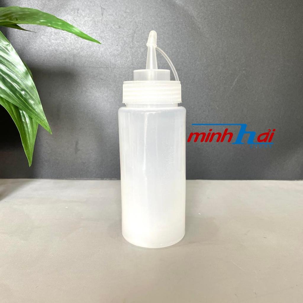 Bình chai đựng sốt - đựng tương- nước đường - sữa đặc . Nhựa dày , nhiều size 500ml, 750ml, 1000ml