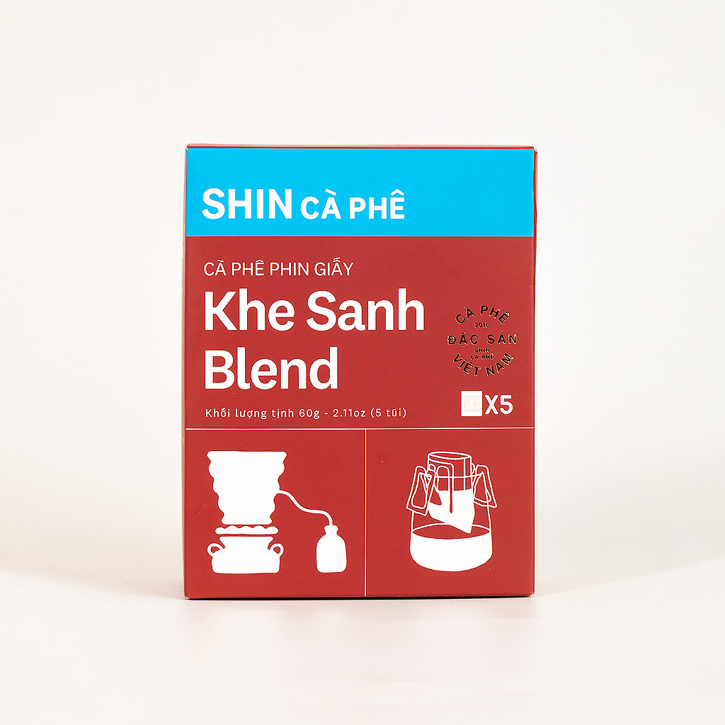 SHIN Cà Phê - Khe Sanh Blend Phin Giấy tiện lợi hộp 5 gói