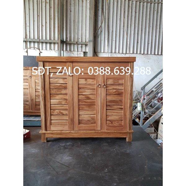 tủ giày dép gỗ hương xám dài 1m