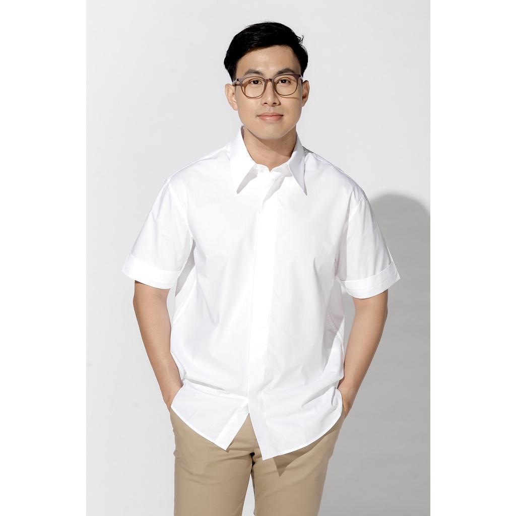 Áo sơ mi tay ngắn, cổ POINT COLLAR. LOOSE form - Routine 10S21SHS004
